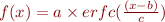 $
 f(x)  &= a \times erfc(\frac{(x-b)}{c}) \\
$